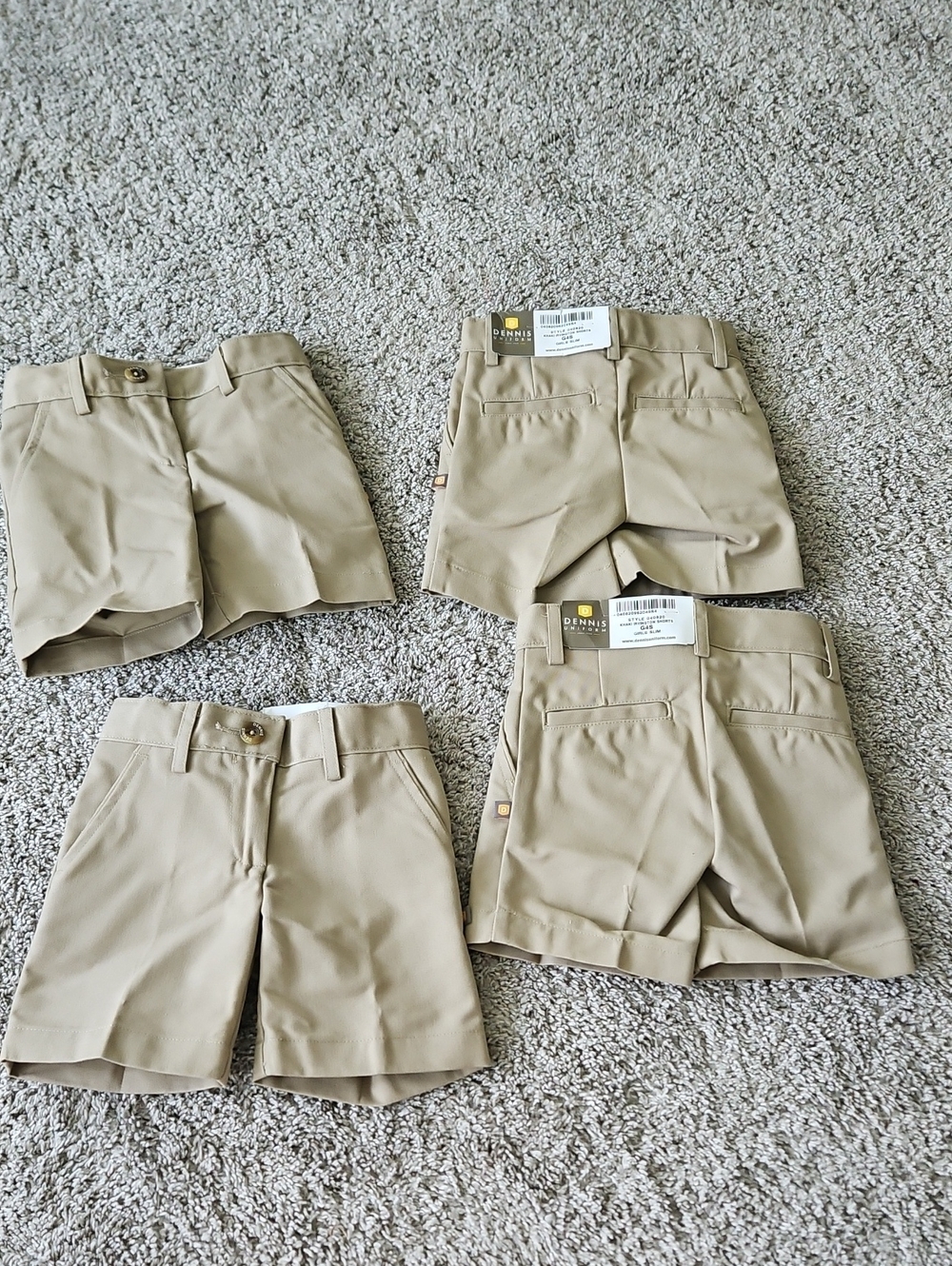Nwt Girls Khaki School Shorts - 4 Pack Bundle 4t